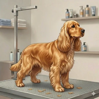 Perro con arreglo final de pies y cara en Dog Barber