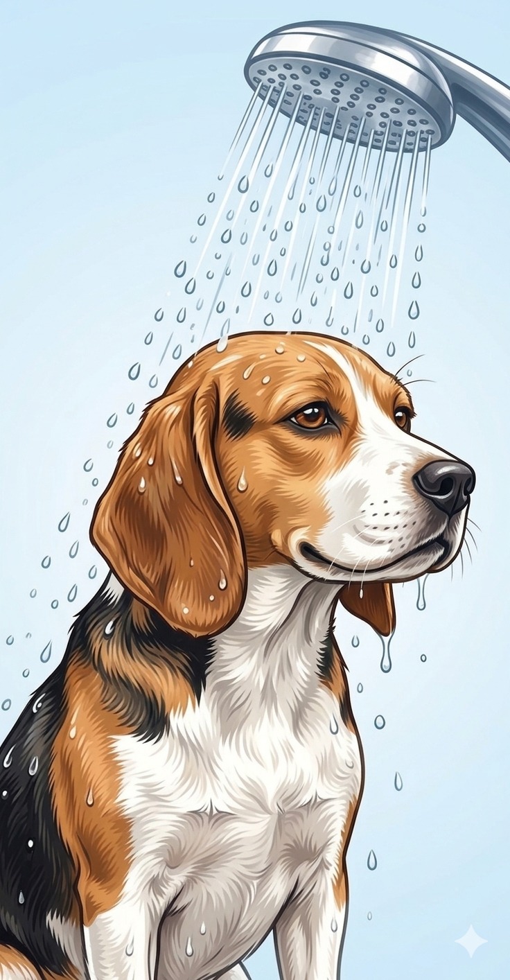 Perro de pelo corto tras ba&ntilde;o profesional